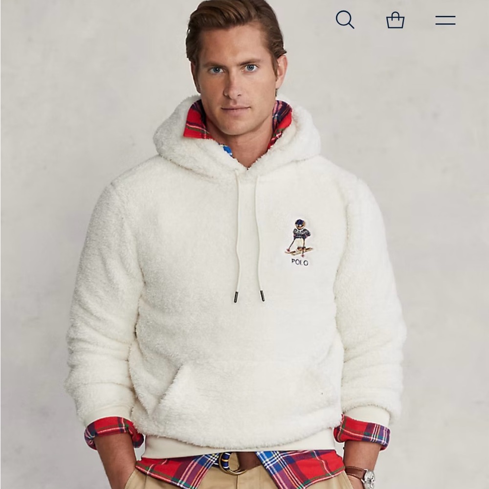 Polo by Ralph Lauren Polo Bear Fleece Hoodie - Ski Bear - Size XL